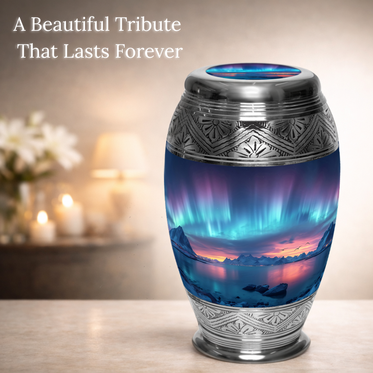 Northern Aurora Cremation Urns for Human Ashes - Large Adult Funeral Urn