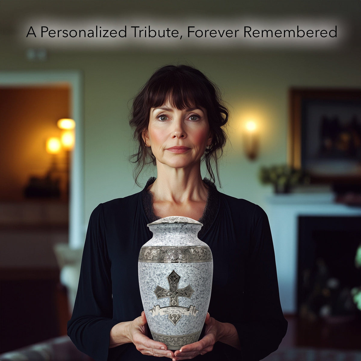 Commemorative Cremation Urns Home & Garden Love of Christ White Cross Cremation Urns