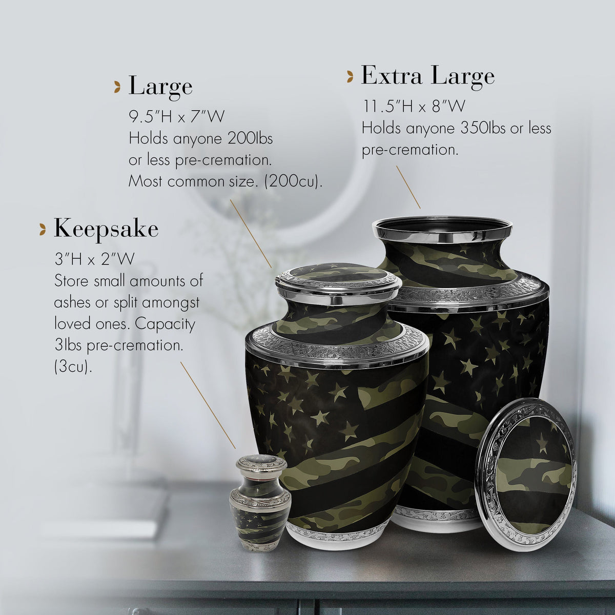 Commemorative Cremation Urns Home & Garden Traditional Camouflage Cremation Urns