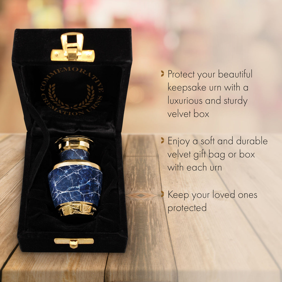 Commemorative Cremation Urns 1 Keepsake Marble Elegance Blue Cremation Urn