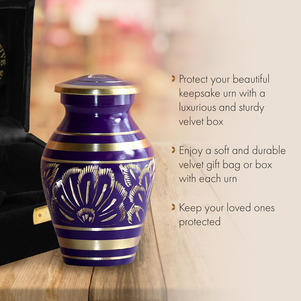 Commemorative Cremation Urns 1 Keepsake Purple Majestic Radiance Cremation Urn