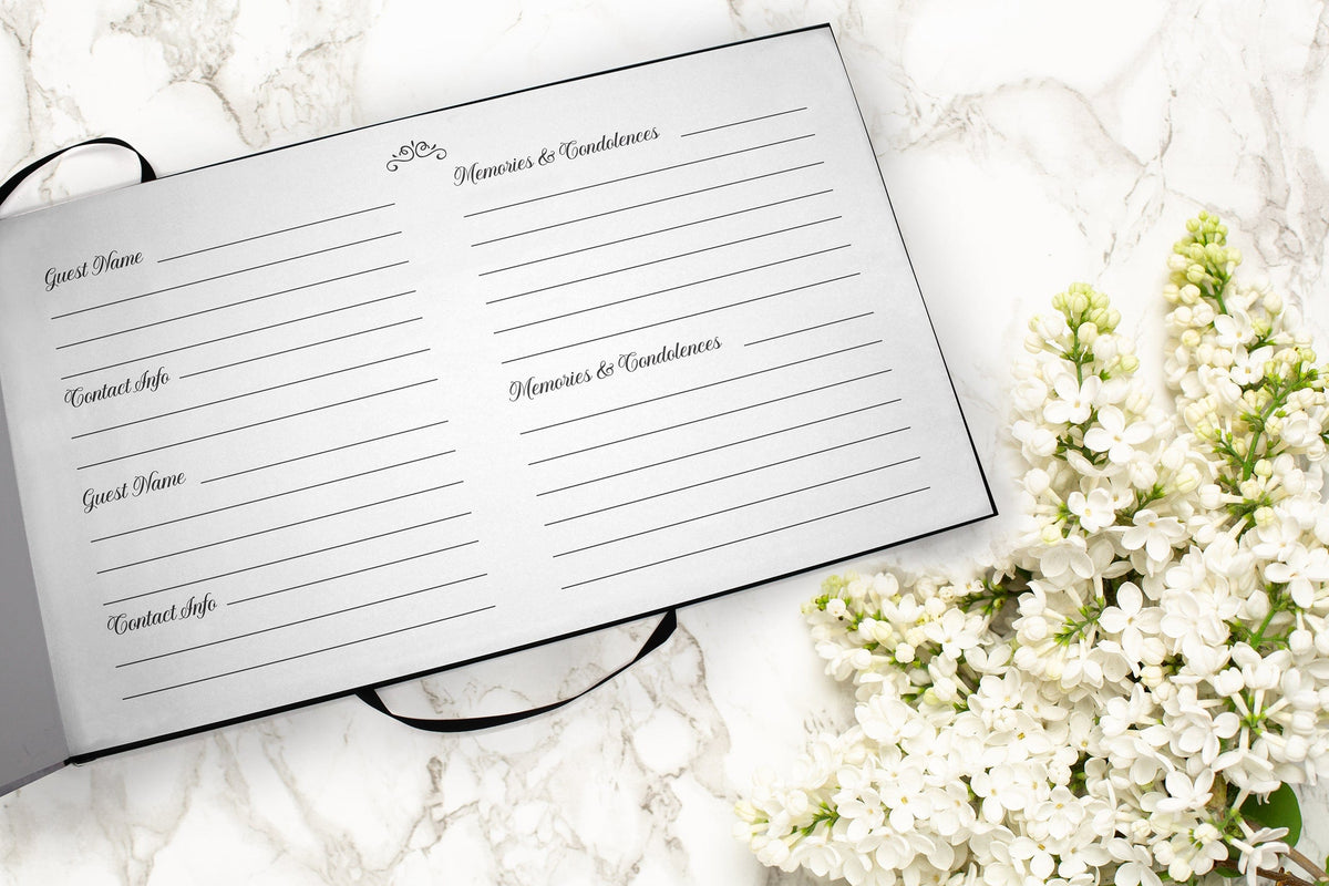 Commemorative Cremation Urns Air Force Tiger Stripe Matching Themed 'Celebration of Life' Guest Book for Funeral or Memorial Service
