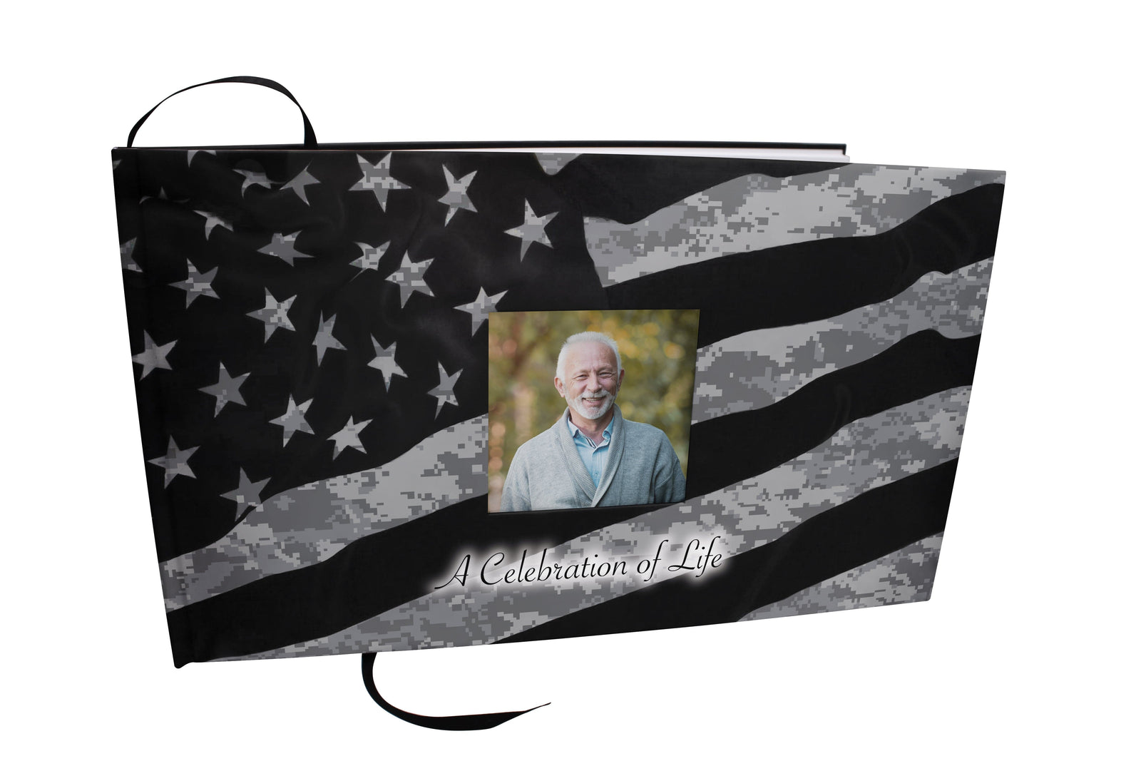 Commemorative Cremation Urns Army UCP Matching Themed 'Celebration of Life' Guest Book for Funeral or Memorial Service