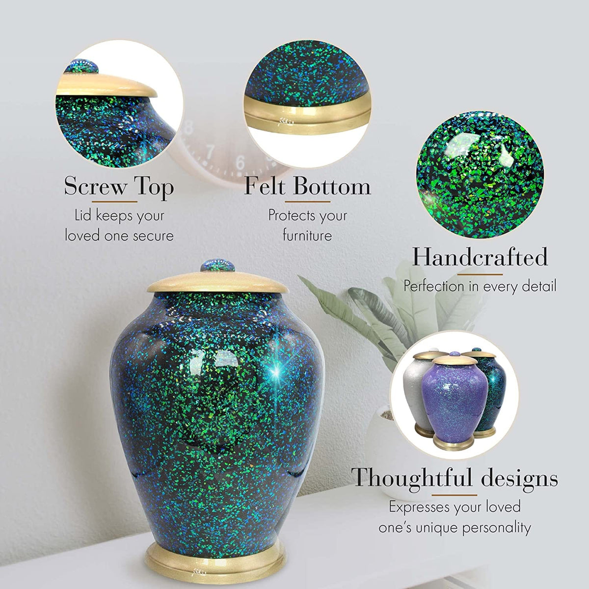 Commemorative Cremation Urns Atlantis Shimmering Light Cremation Urn