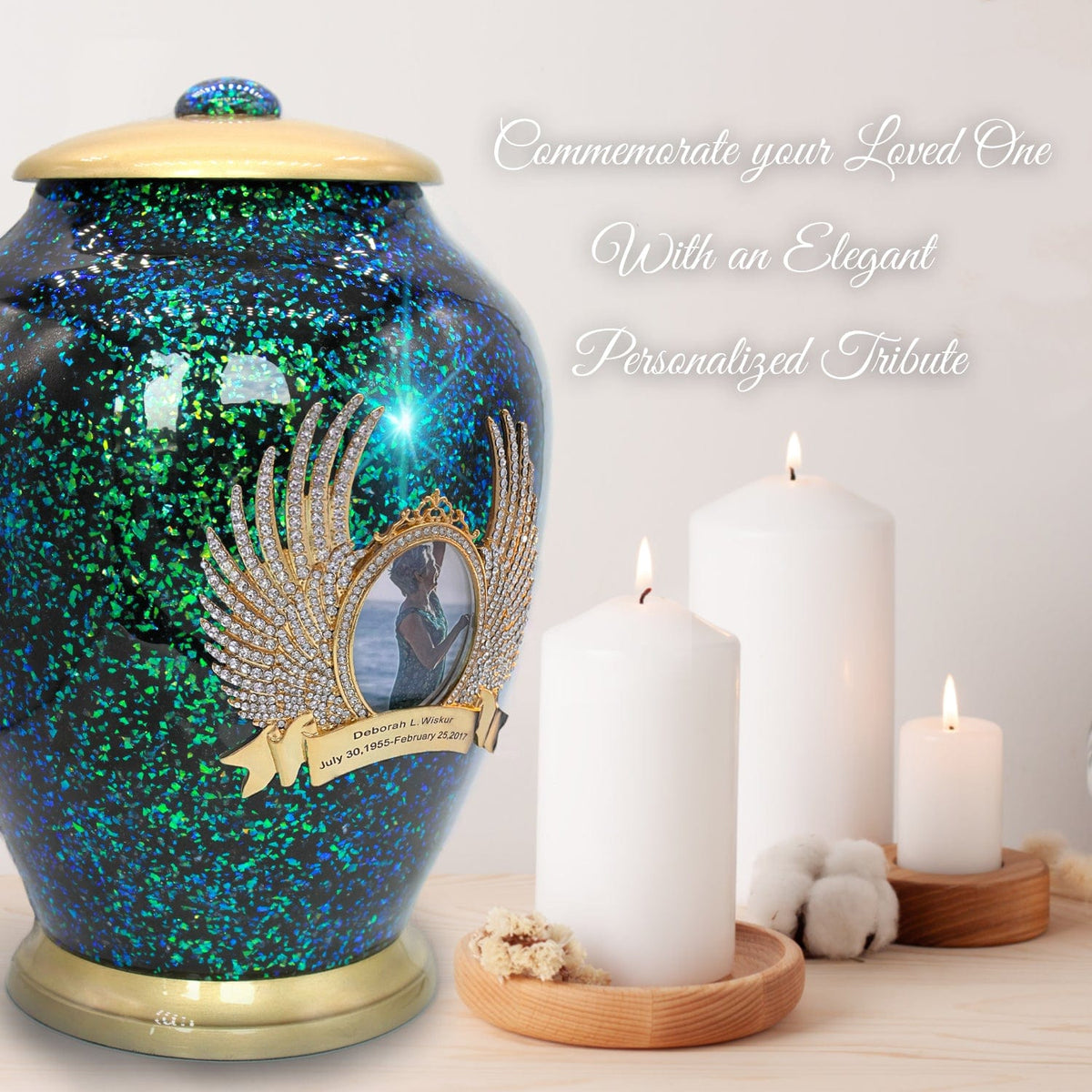 Commemorative Cremation Urns Atlantis Shimmering Light Cremation Urns