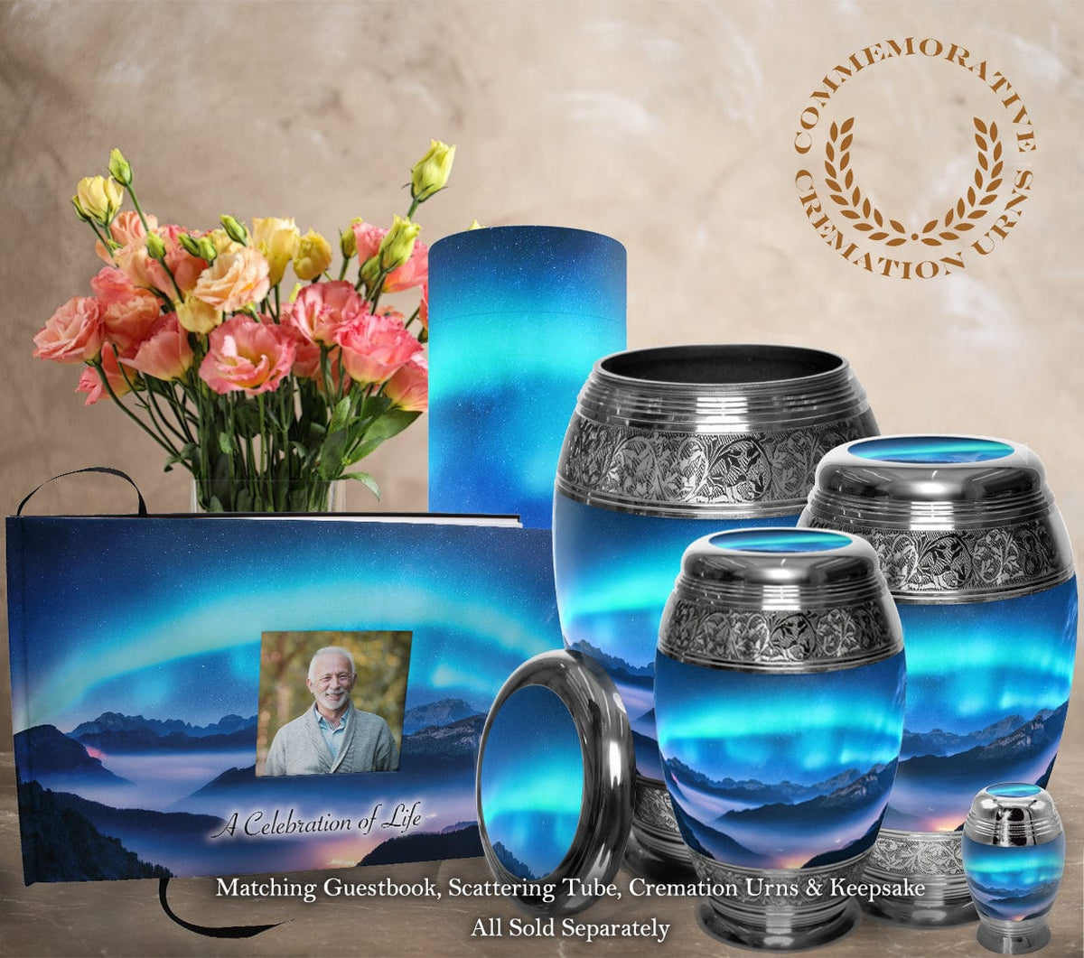 Commemorative Cremation Urns Aurora Borealis Cremation Urn