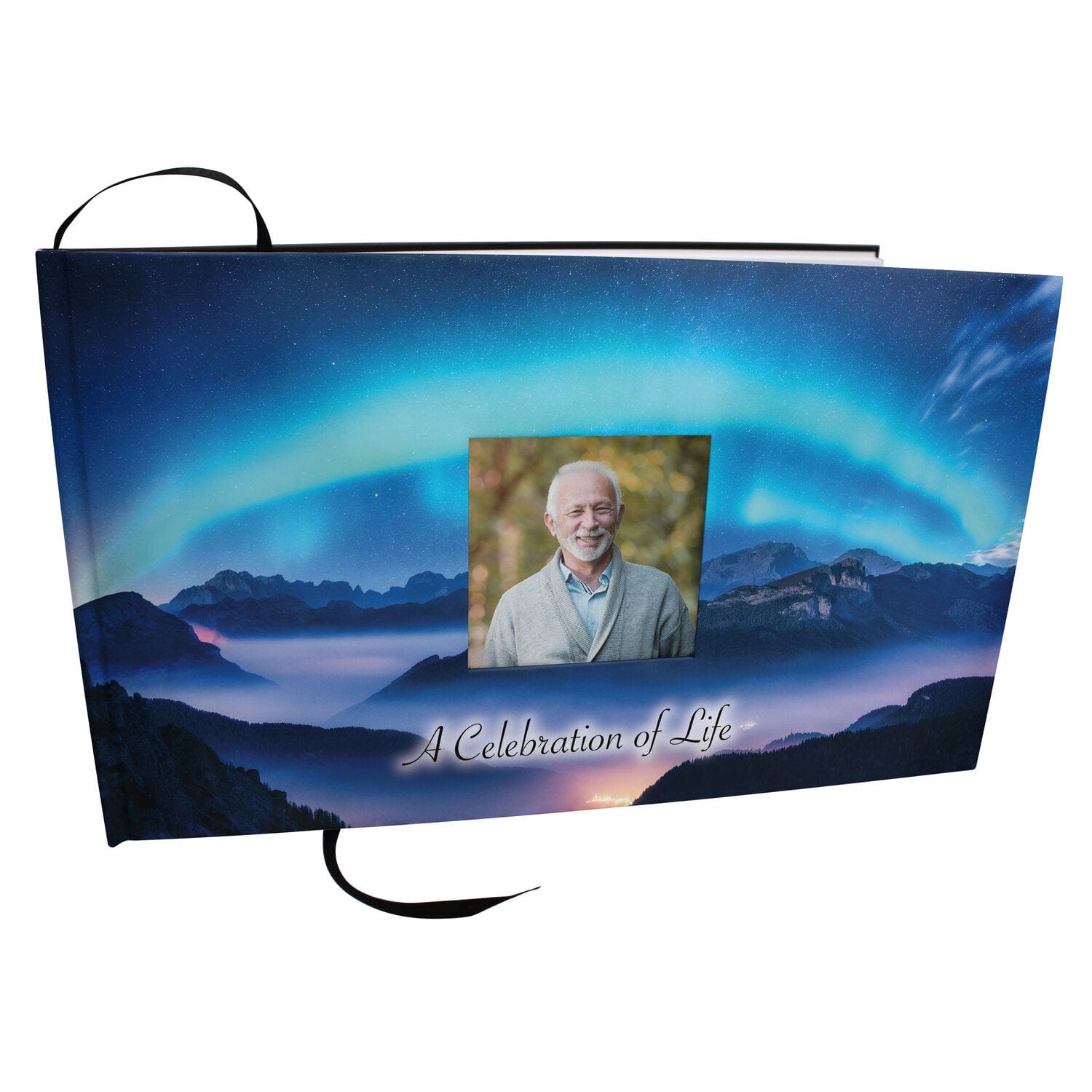 Commemorative Cremation Urns Aurora Borealis Matching Themed 'Celebration of Life' Guest Book for Funeral or Memorial Service