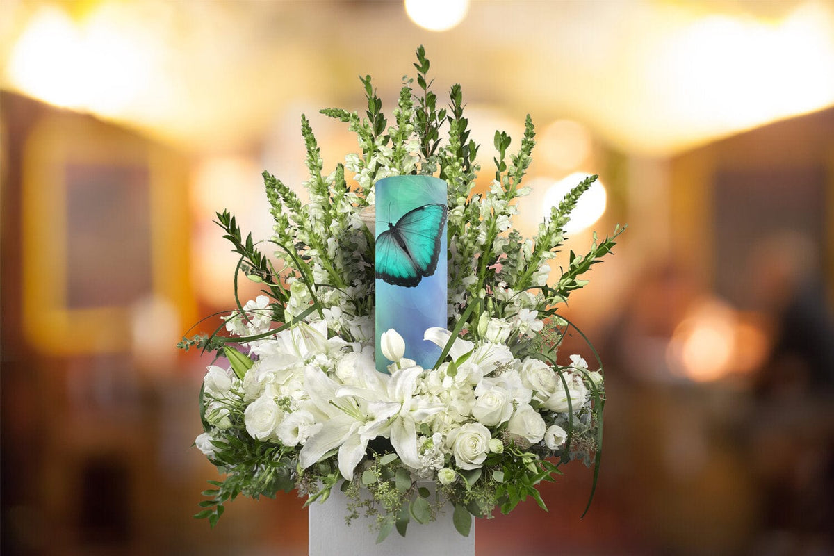 Commemorative Cremation Urns Bokeh Butterfly Biodegradable & Eco Friendly Burial or Scattering Urn / Tube