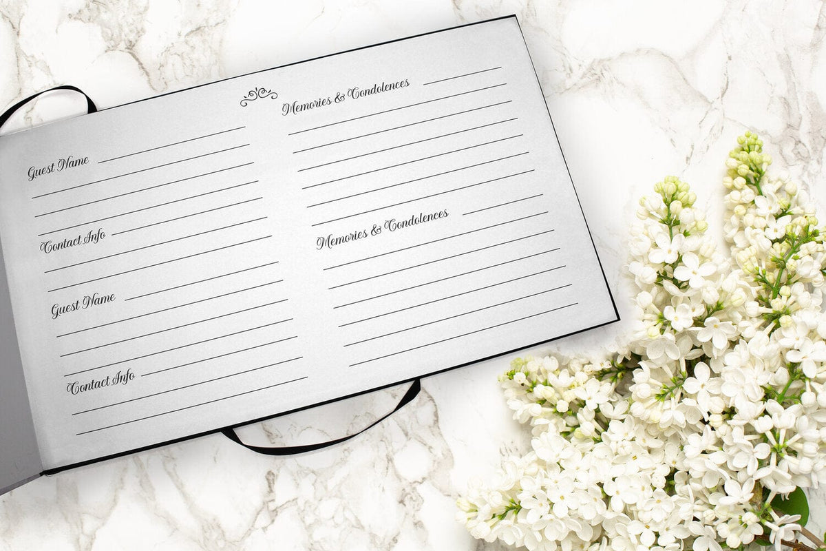 Commemorative Cremation Urns Bokeh Butterfly Matching Themed 'Celebration of Life' Guest Book for Funeral or Memorial Service