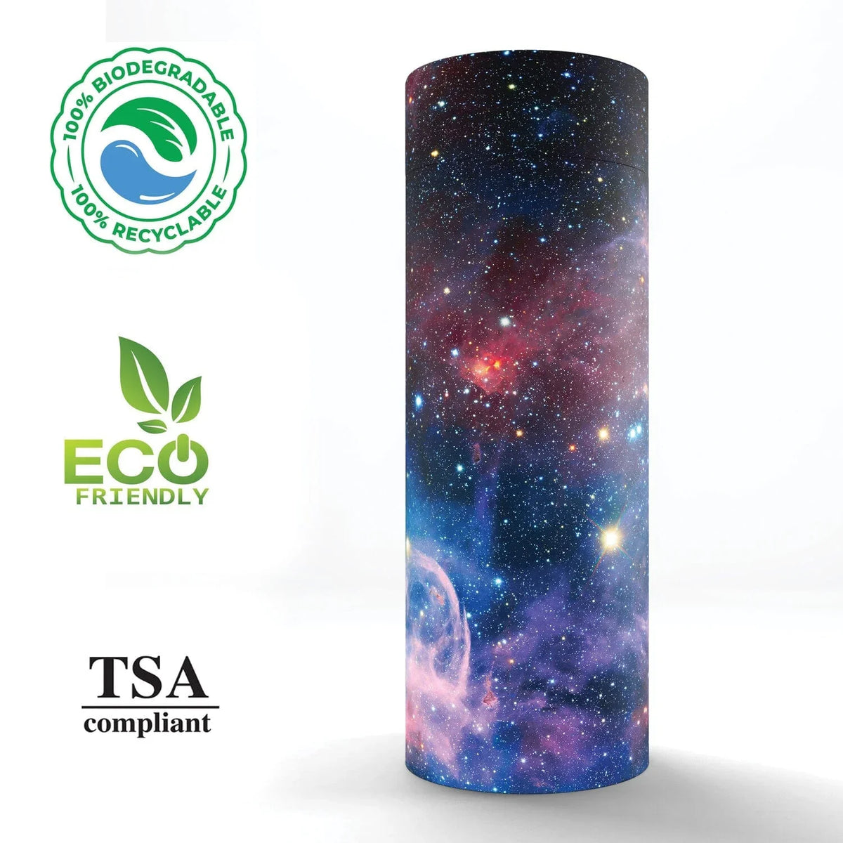 Commemorative Cremation Urns Cosmic - Biodegradable & Eco Friendly Burial or Scattering Urn / Tube