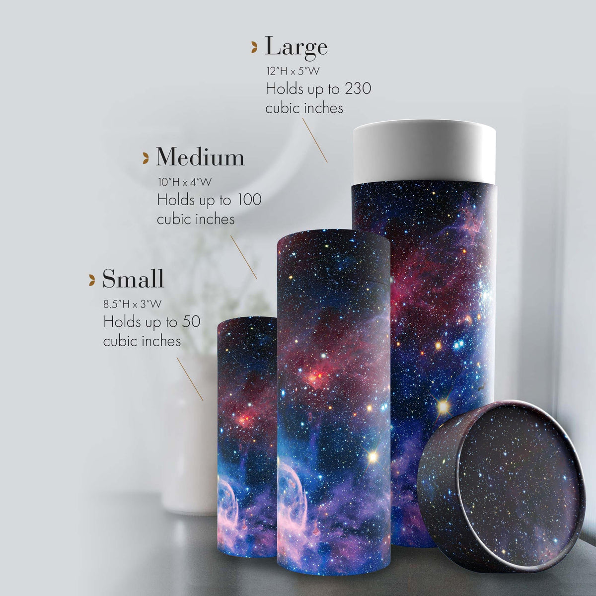 Commemorative Cremation Urns Cosmic - Biodegradable & Eco Friendly Burial or Scattering Urn / Tube