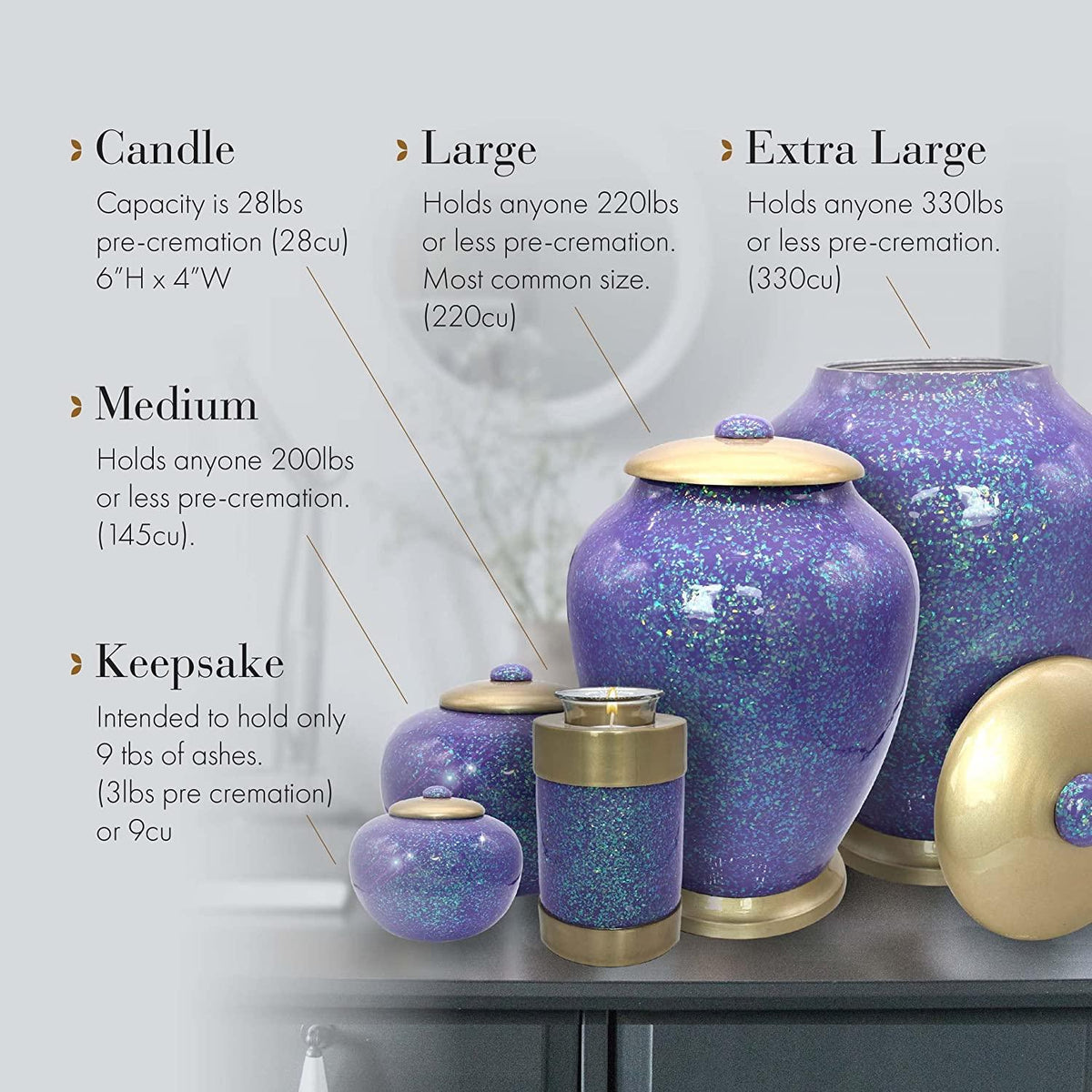 Commemorative Cremation Urns Cosmic Shimmering Light Cremation Urn