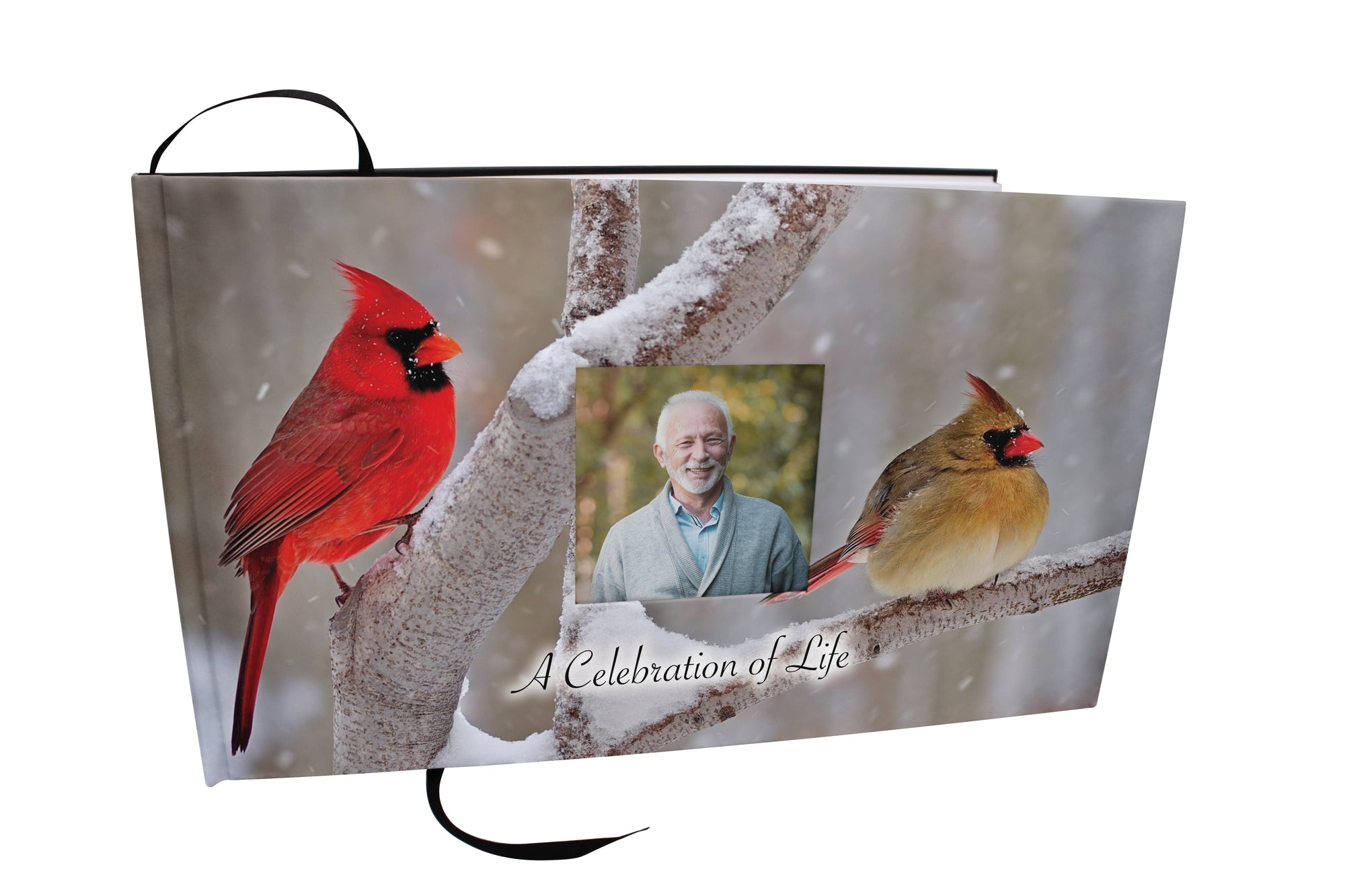 Commemorative Cremation Urns Cozy Cardinals Matching Themed 'Celebration of Life' Guest Book for Funeral or Memorial Service