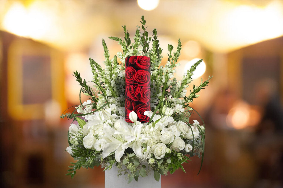 Commemorative Cremation Urns Crimson Rose Biodegradable & Eco Friendly Burial or Scattering Urn / Tube