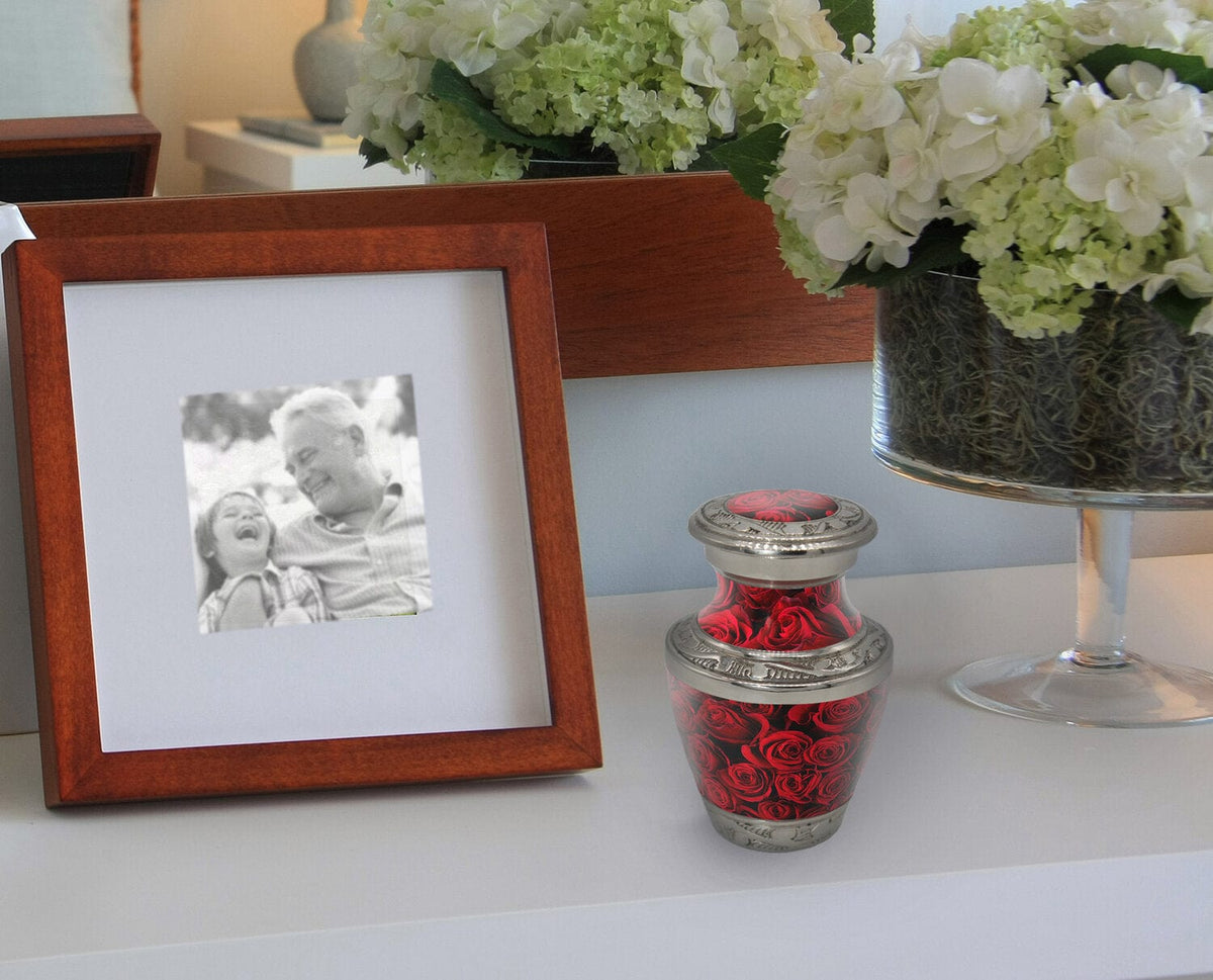 Commemorative Cremation Urns Crimson Rose Cremation Urn