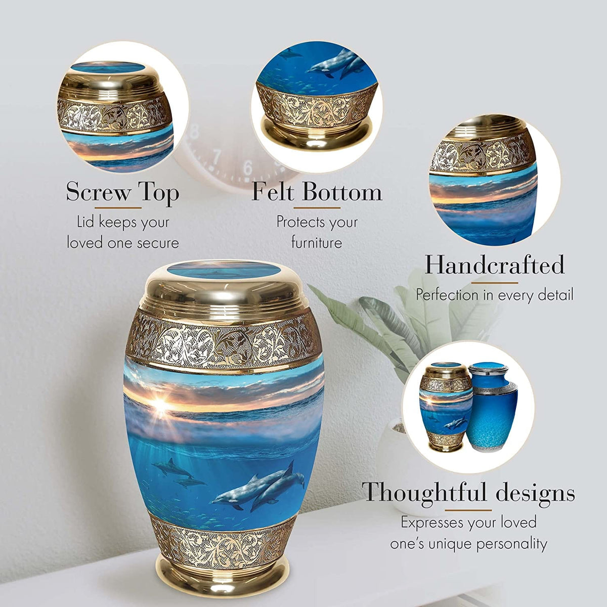Commemorative Cremation Urns Divine Dolphins Cremation Urn