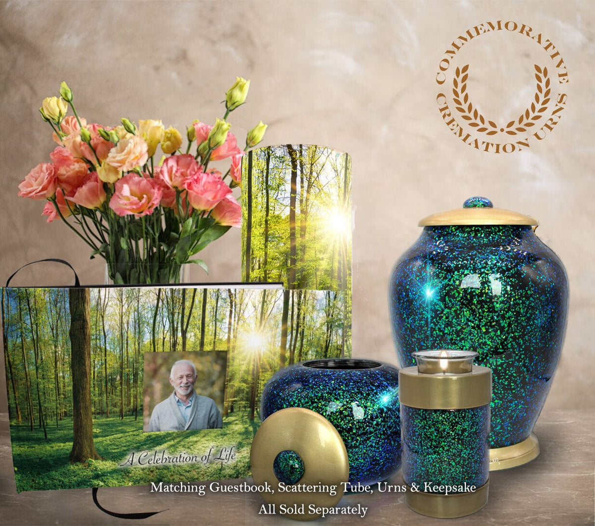 Commemorative Cremation Urns Emerald Forest Biodegradable &amp; Eco Friendly Burial or Scattering Urn / Tube