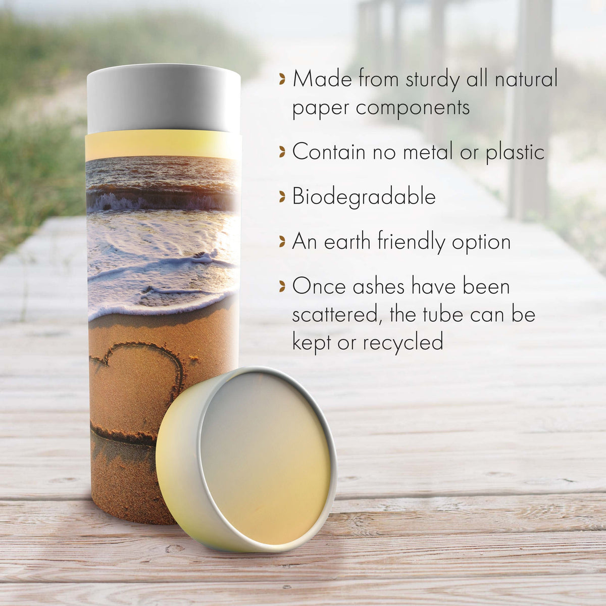 Commemorative Cremation Urns Endless Summer - Biodegradable &amp; Eco Friendly Burial or Scattering Urn / Tube