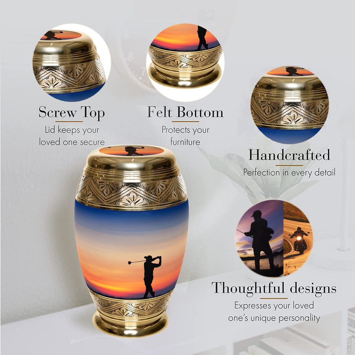 Commemorative Cremation Urns Gone Golfing Cremation Urn