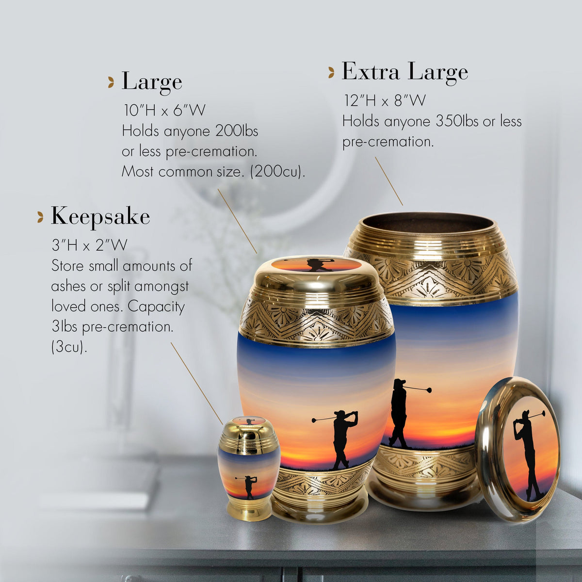 Commemorative Cremation Urns Gone Golfing Cremation Urn