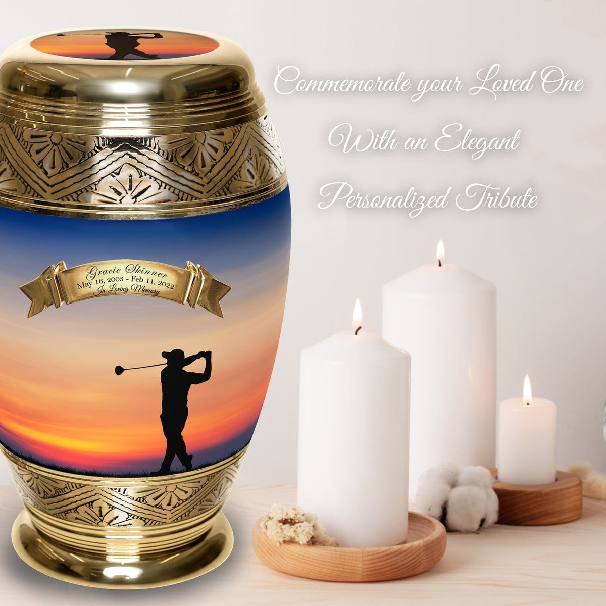 Commemorative Cremation Urns Gone Golfing Golf Cremation Urns