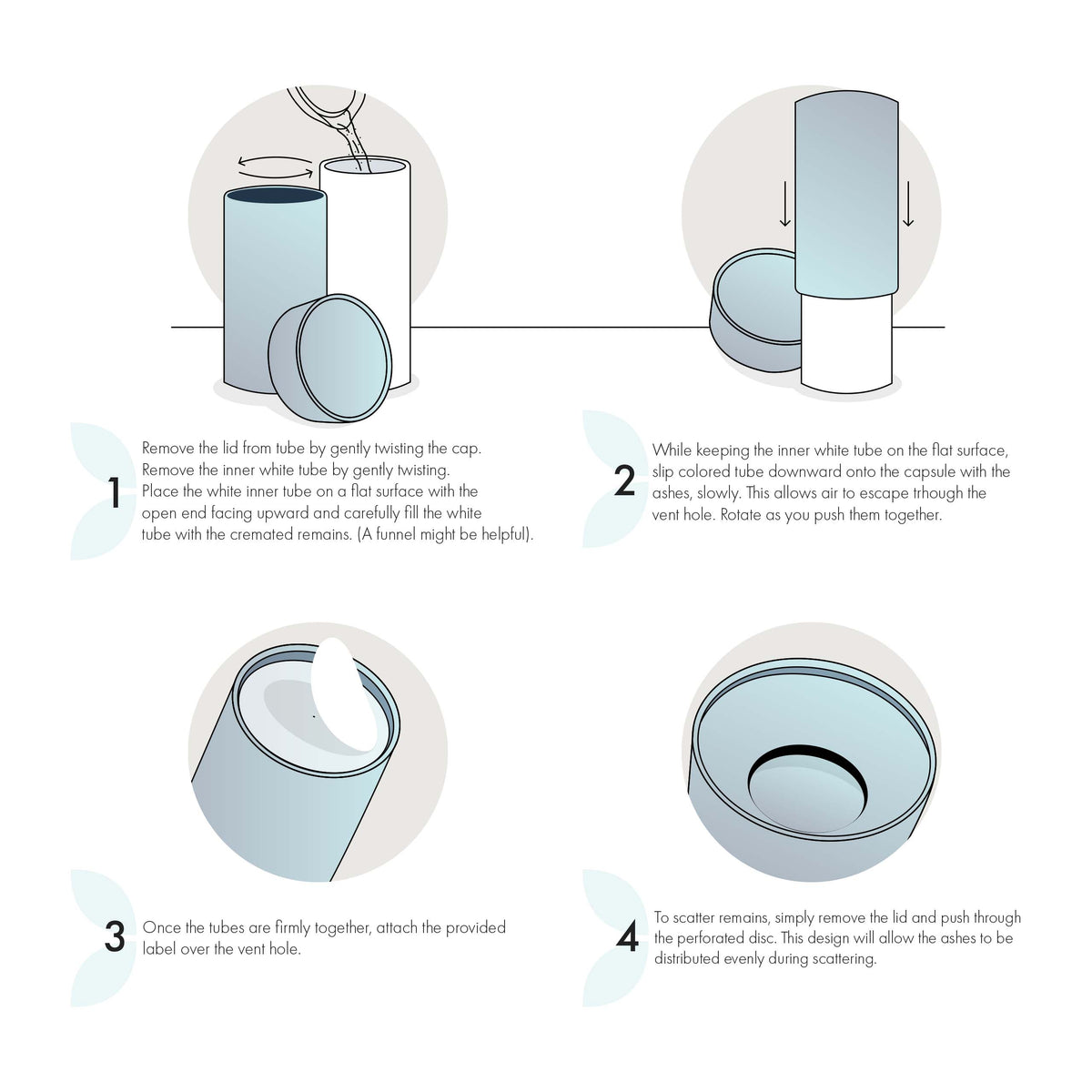Commemorative Cremation Urns Guardian Angel (Teal) - Biodegradable & Eco Friendly Burial or Scattering Urn / Tube
