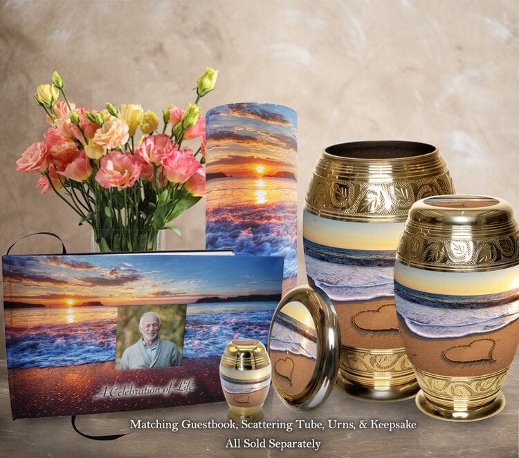 Commemorative Cremation Urns Hawaiian Sunset - Biodegradable &amp; Eco Friendly Burial or Scattering Urn / Tube