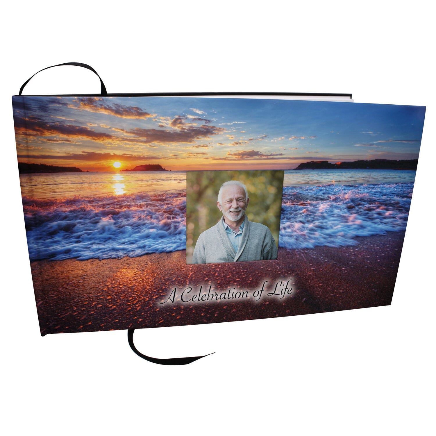 Commemorative Cremation Urns Hawaiian Sunset Matching Themed 'Celebration of Life' Guest Book for Funeral or Memorial Service