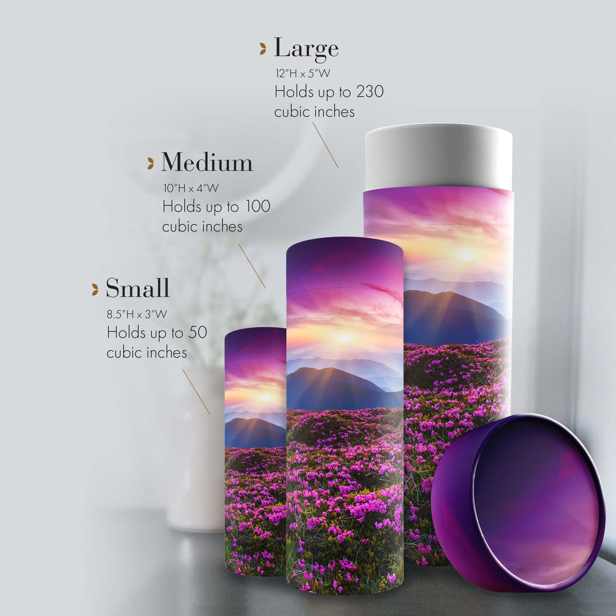 Commemorative Cremation Urns Heaven on Earth - Biodegradable &amp; Eco Friendly Burial or Scattering Urn / Tube