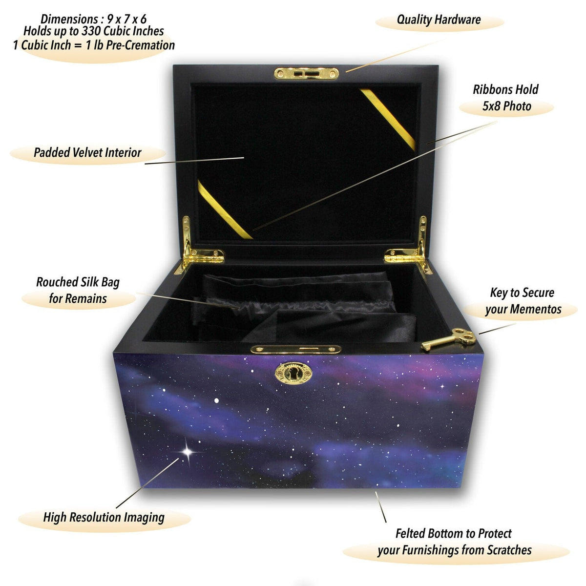 Commemorative Cremation Urns Home & Garden Celestial Galaxy Memorial Collection Chest Cremation Urn