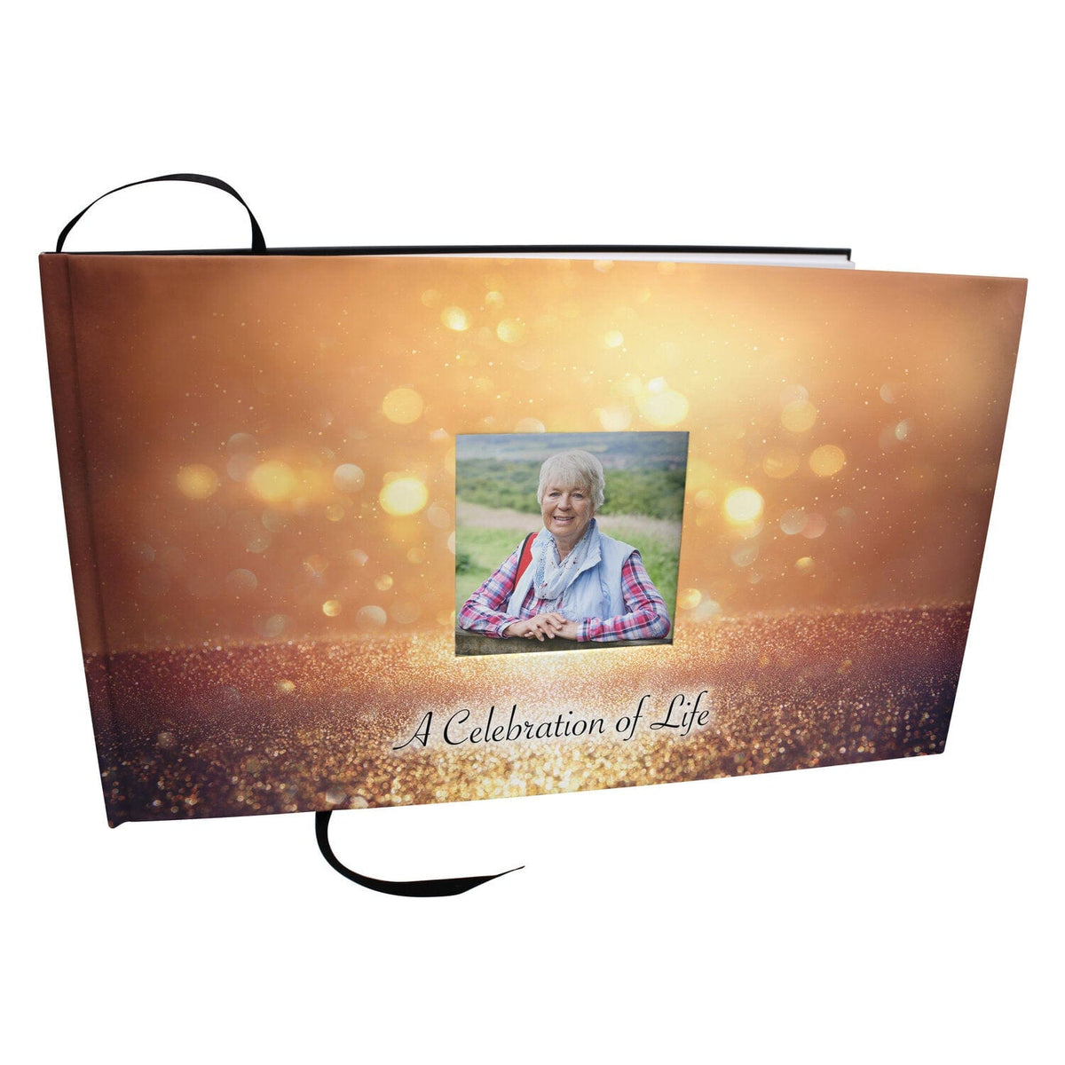 Commemorative Cremation Urns Home & Garden Guardian Angel (Gold) Matching Themed 'Celebration of Life' Guest Book for Funeral or Memorial Service
