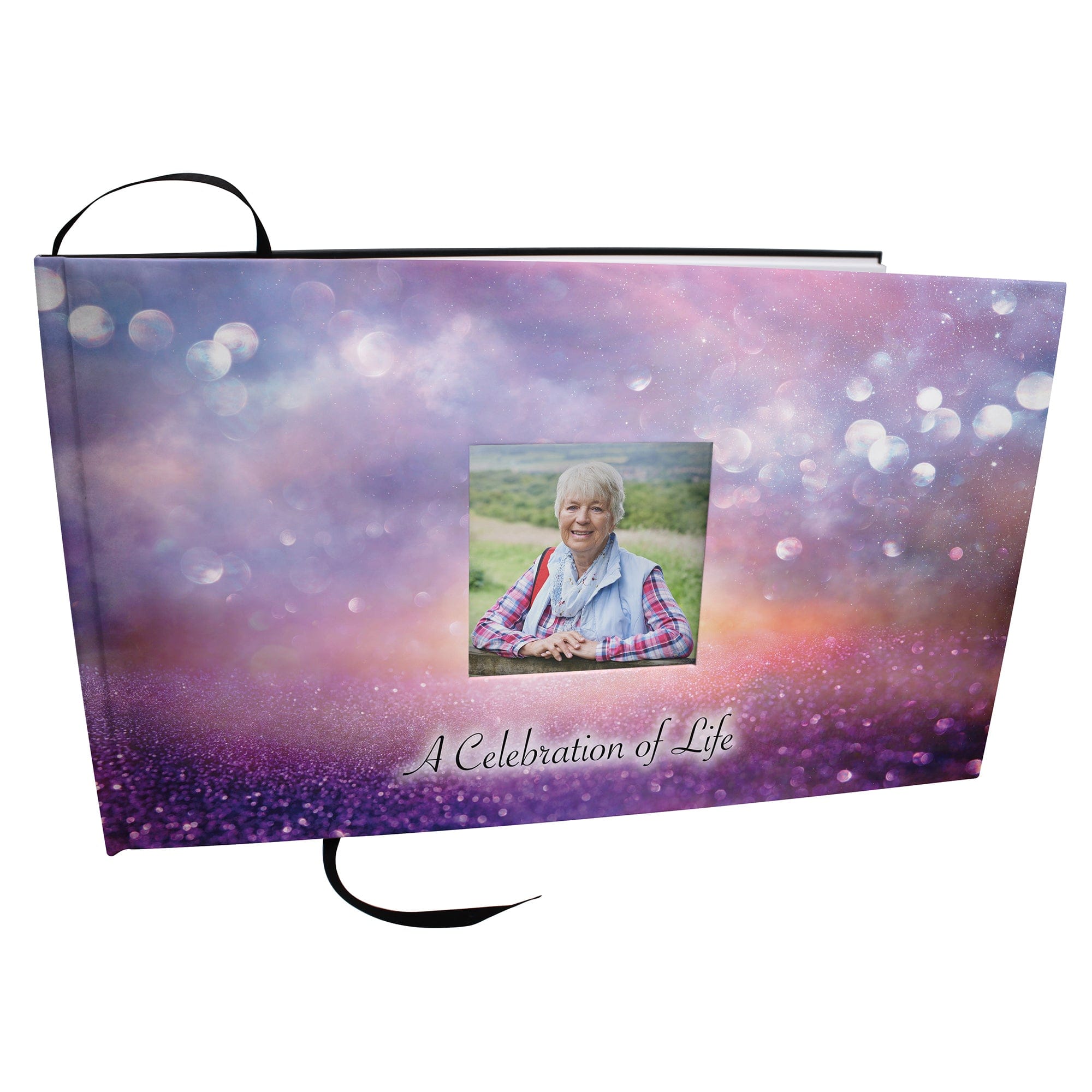 Commemorative Cremation Urns Home & Garden Guardian Angel (Purple) Matching Themed 'Celebration of Life' Guest Book for Funeral or Memorial Service