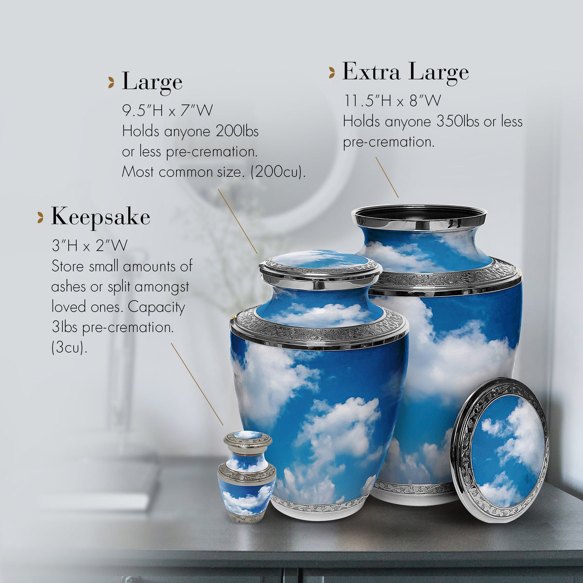 Commemorative Cremation Urns Home & Garden Heavenly Clouds Cremation Urn