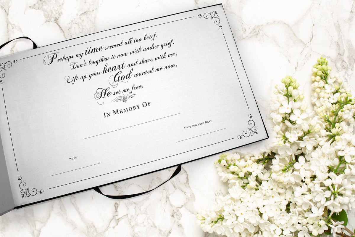 Commemorative Cremation Urns Home & Garden Holy Roses Matching Themed 'Celebration of Life' Guest Book for Funeral or Memorial Service