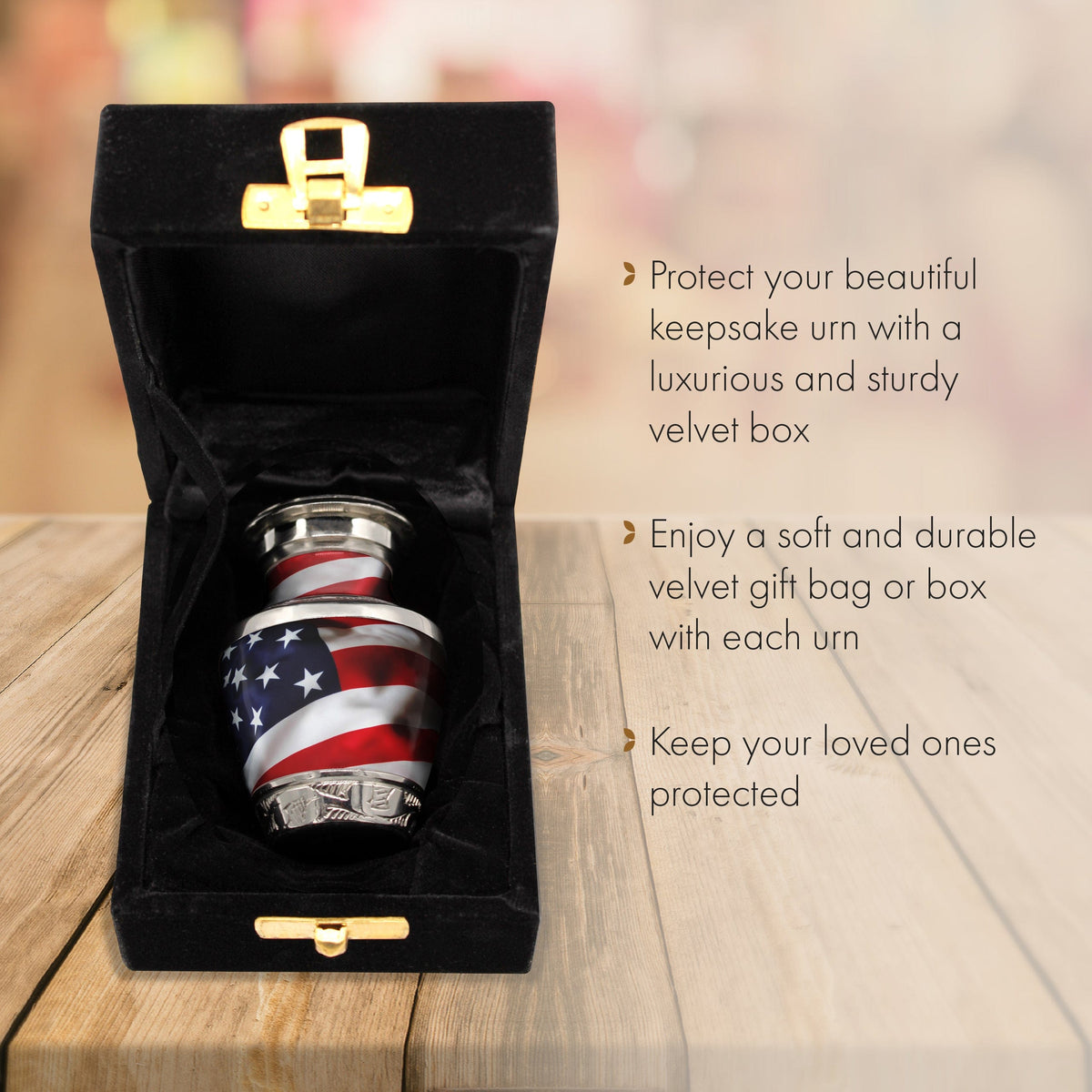 Commemorative Cremation Urns Home & Garden Keepsake Set of 4 American Flag Cremation Urn