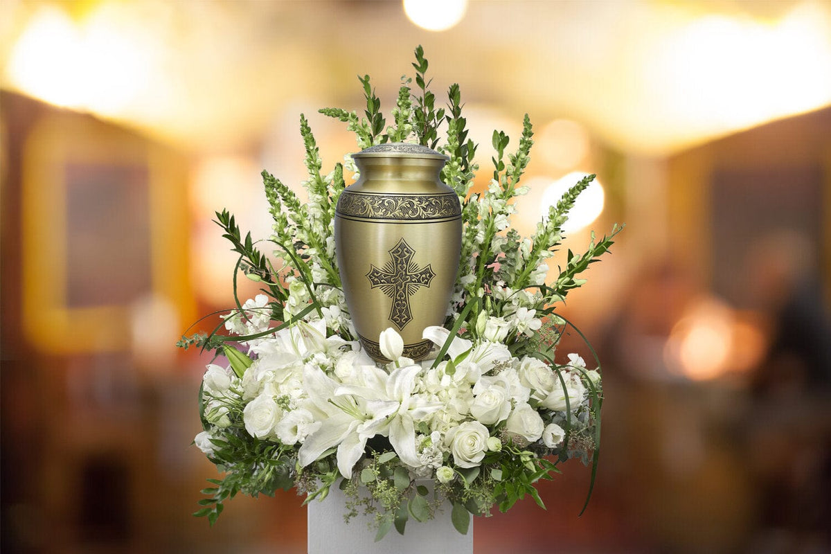Commemorative Cremation Urns Home & Garden Love of Christ Gold Cremation Urn