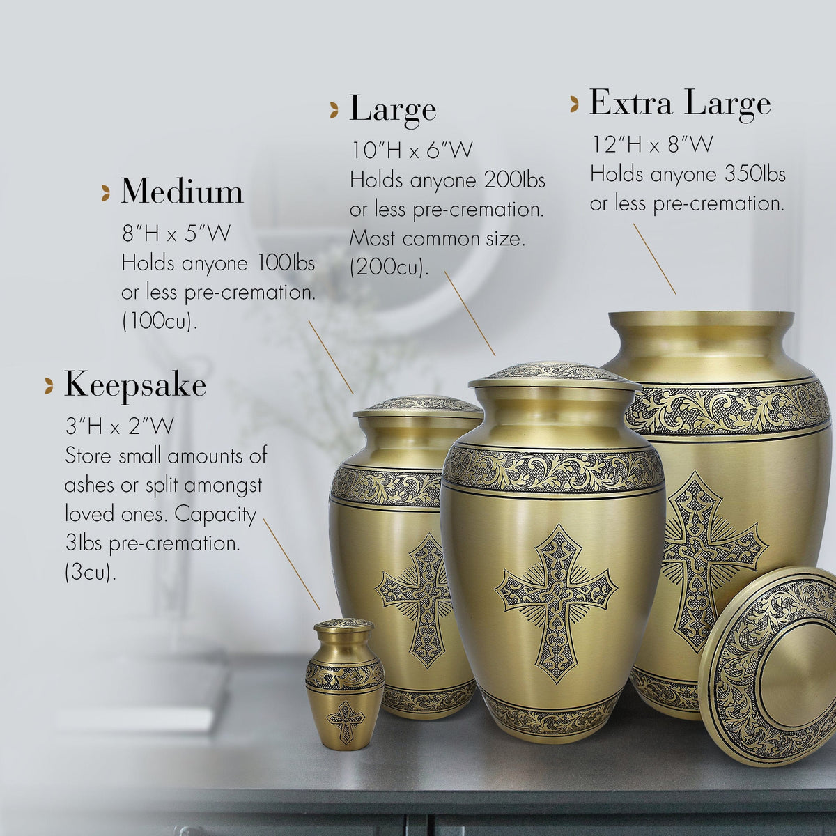 Commemorative Cremation Urns Home & Garden Love of Christ Gold Cremation Urn
