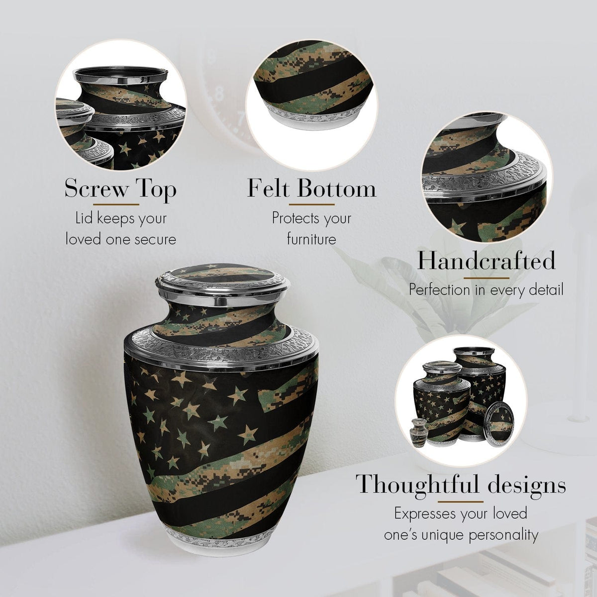 Commemorative Cremation Urns Home & Garden Marine Woodland Flag Military Cremation Urn