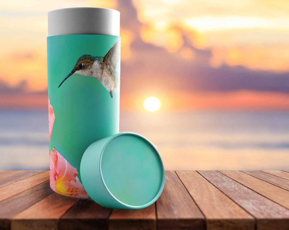 Commemorative Cremation Urns Hummingbird Biodegradable & Eco Friendly Burial or Scattering Urn / Tube