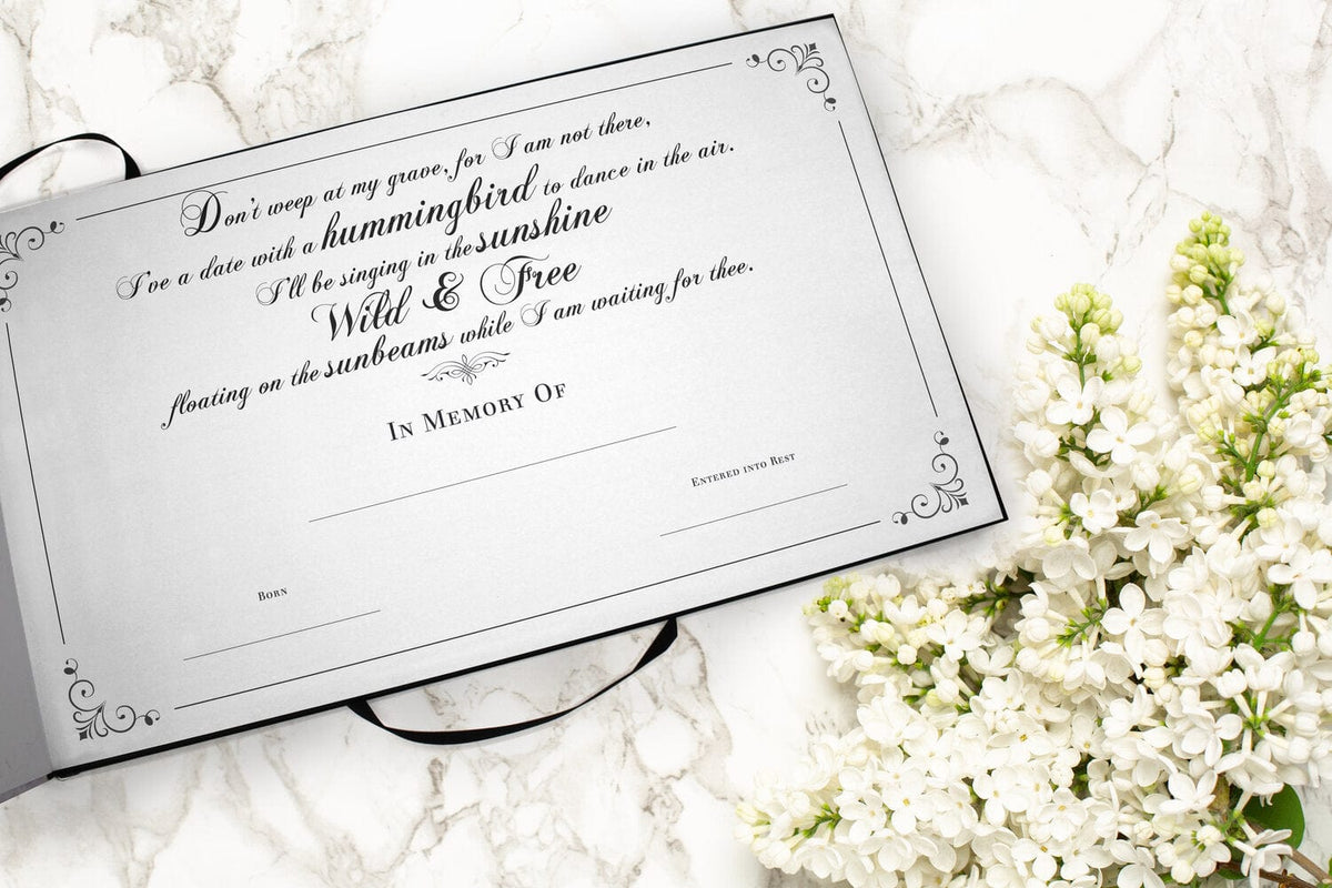 Commemorative Cremation Urns Hummingbird Matching Themed 'Celebration of Life' Guest Book for Funeral or Memorial Service