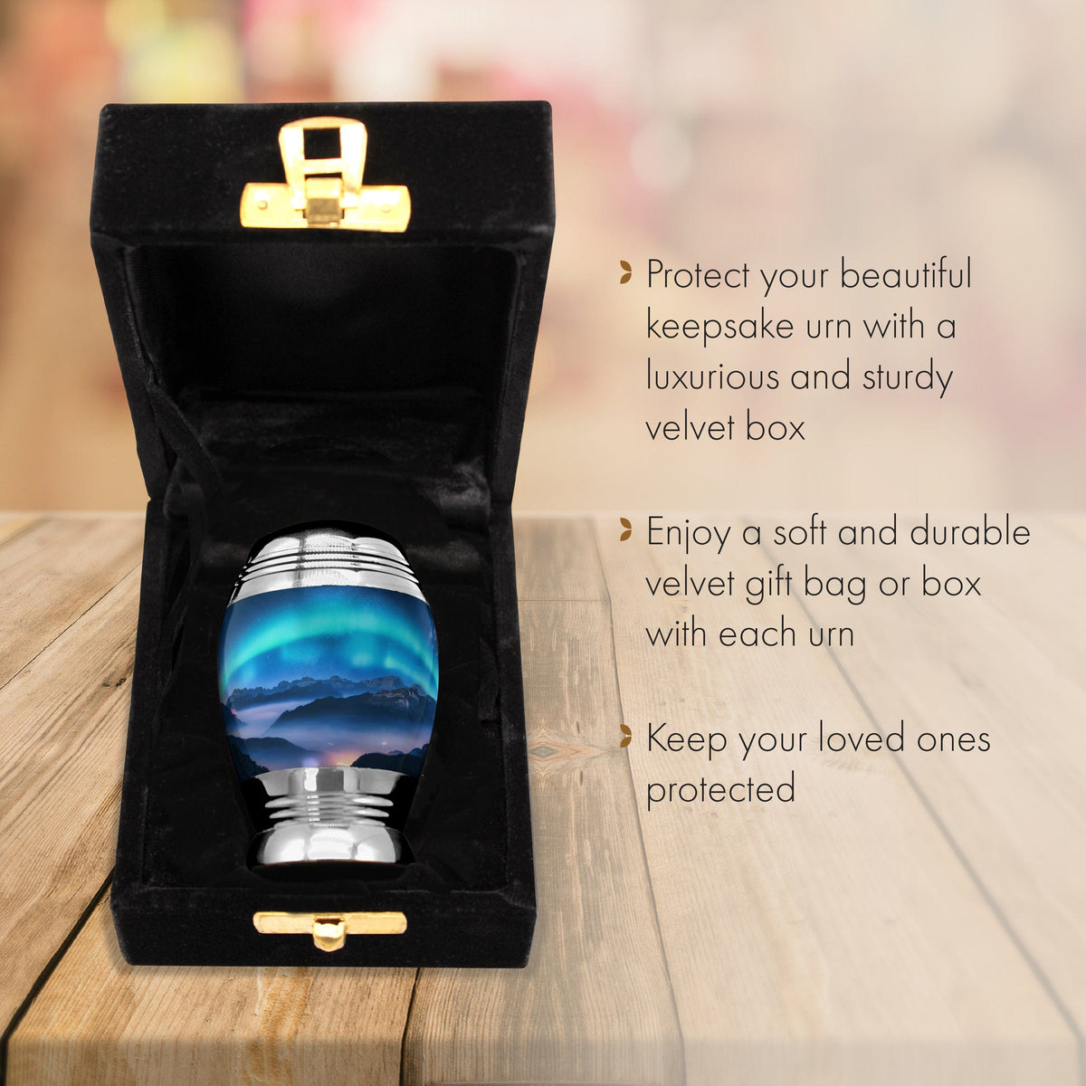 Commemorative Cremation Urns Keepsake Set of 4 Aurora Borealis Cremation Urn