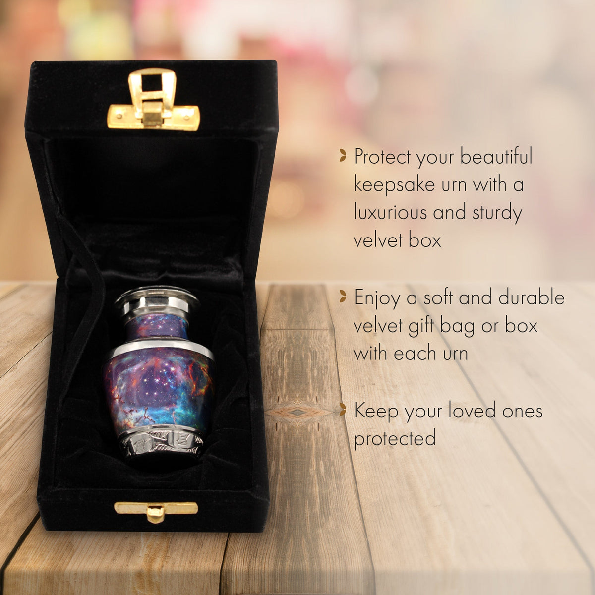 Commemorative Cremation Urns Keepsake Set of 4 Cosmic Galaxy Cremation Urn