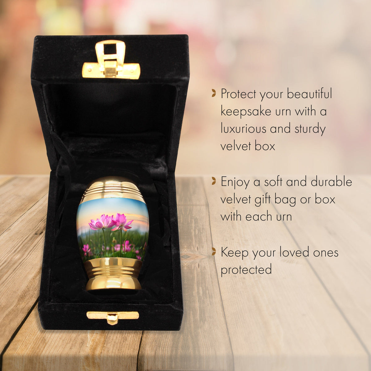 Commemorative Cremation Urns Keepsake Set of 4 Lotus Tranquility Cremation Urn