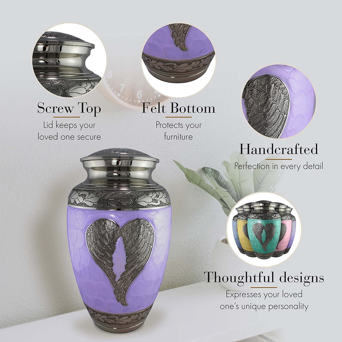 Commemorative Cremation Urns Lilac Loving Angel Cremation Urn