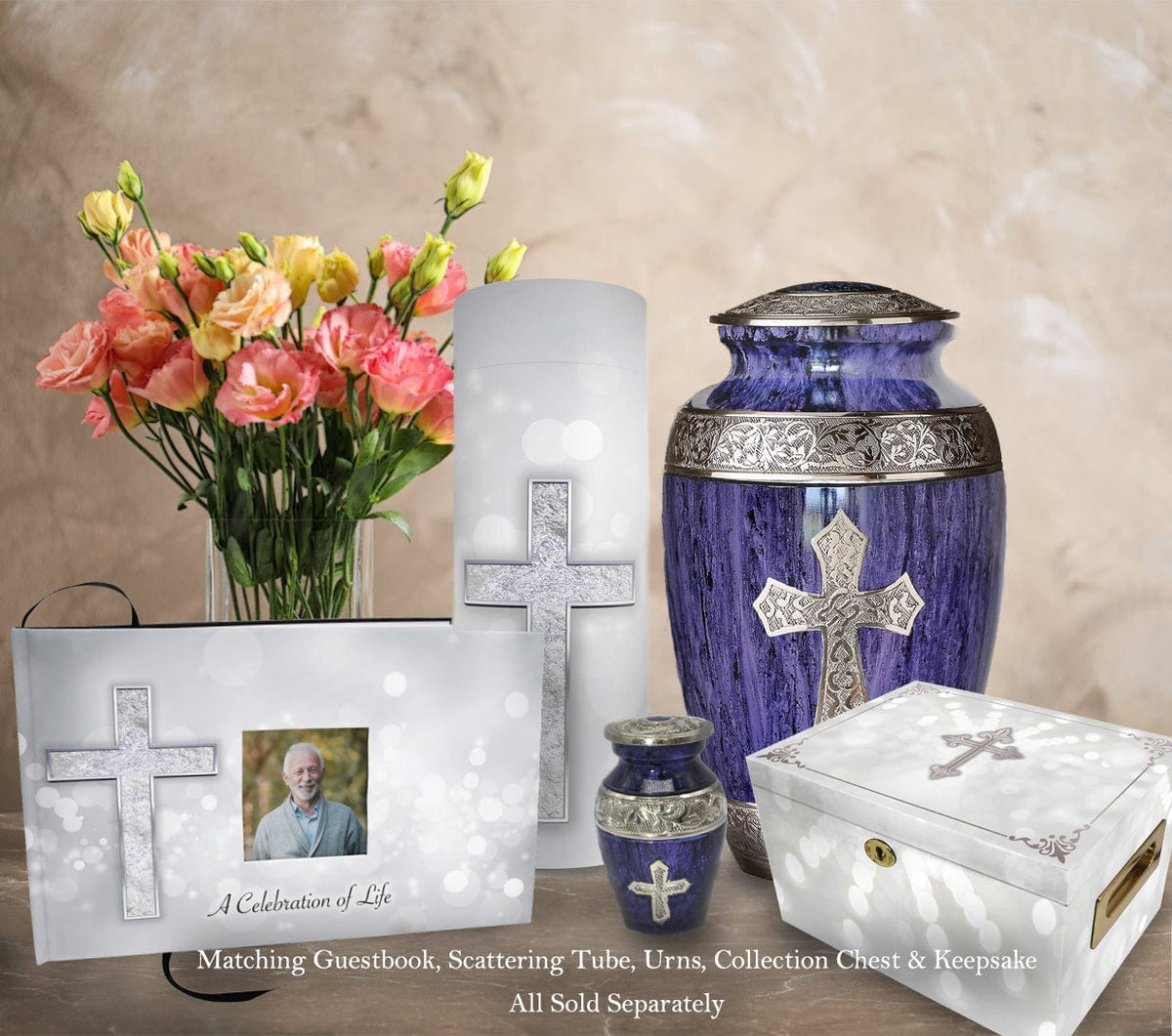 Commemorative Cremation Urns Love of Christ Violet Cremation Urn