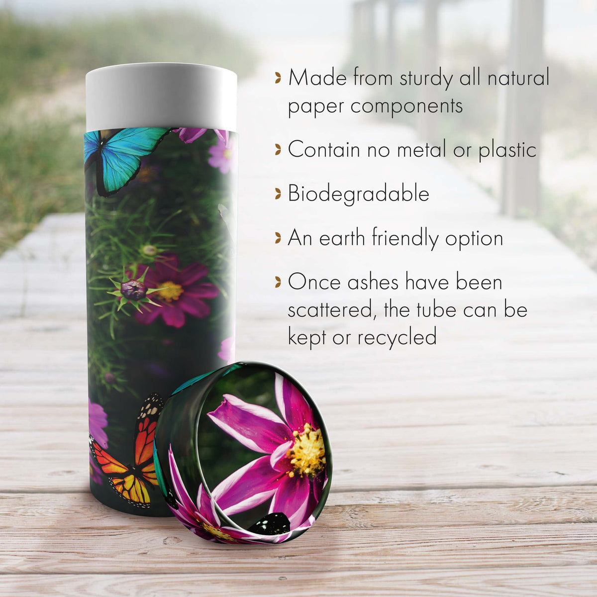 Commemorative Cremation Urns Magical Garden - Biodegradable &amp; Eco Friendly Burial or Scattering Urn / Tube