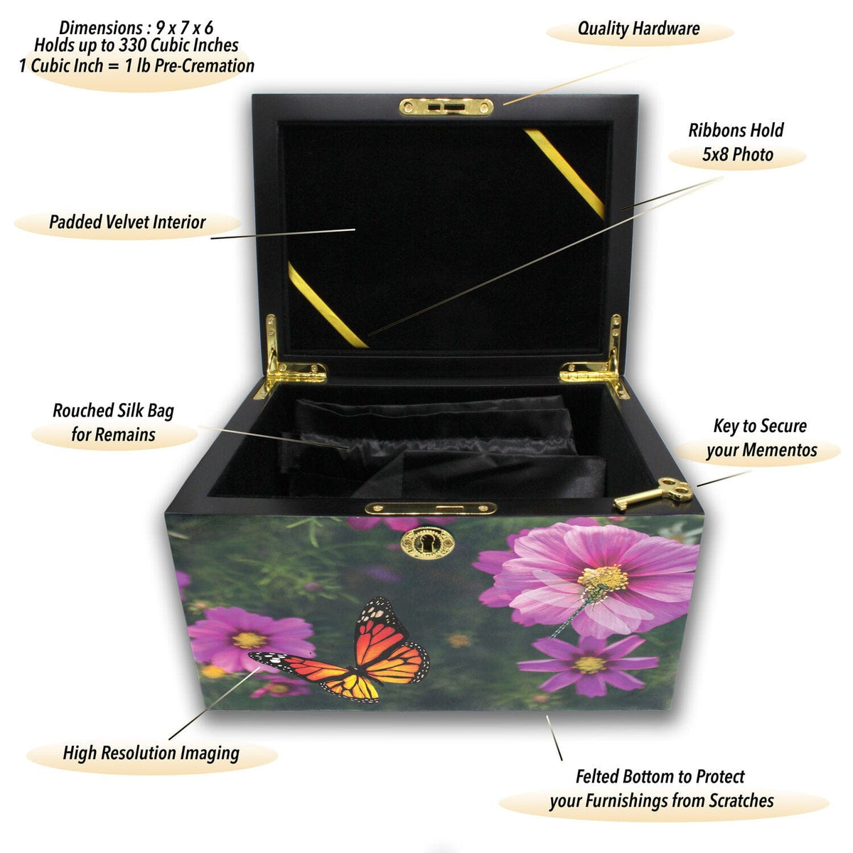 Commemorative Cremation Urns Magical Garden Memorial Collection Chest Cremation Urn