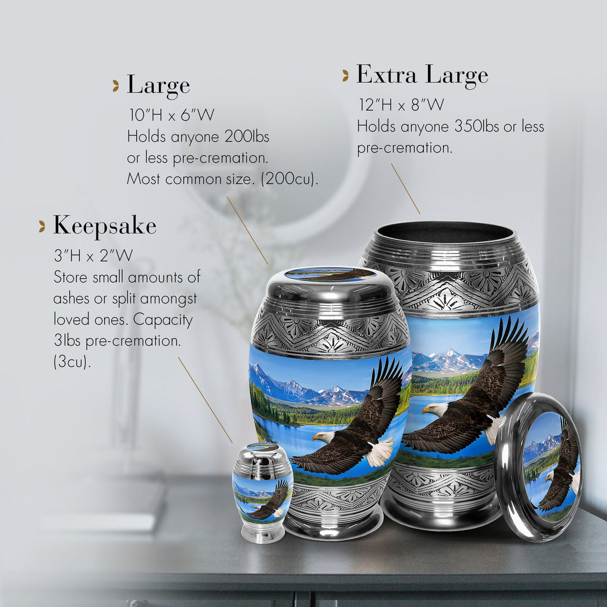 Commemorative Cremation Urns Majestic Bald Eagle Cremation Urn