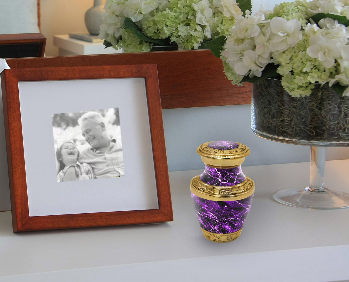 Commemorative Cremation Urns Marble Elegance Purple Cremation Urn