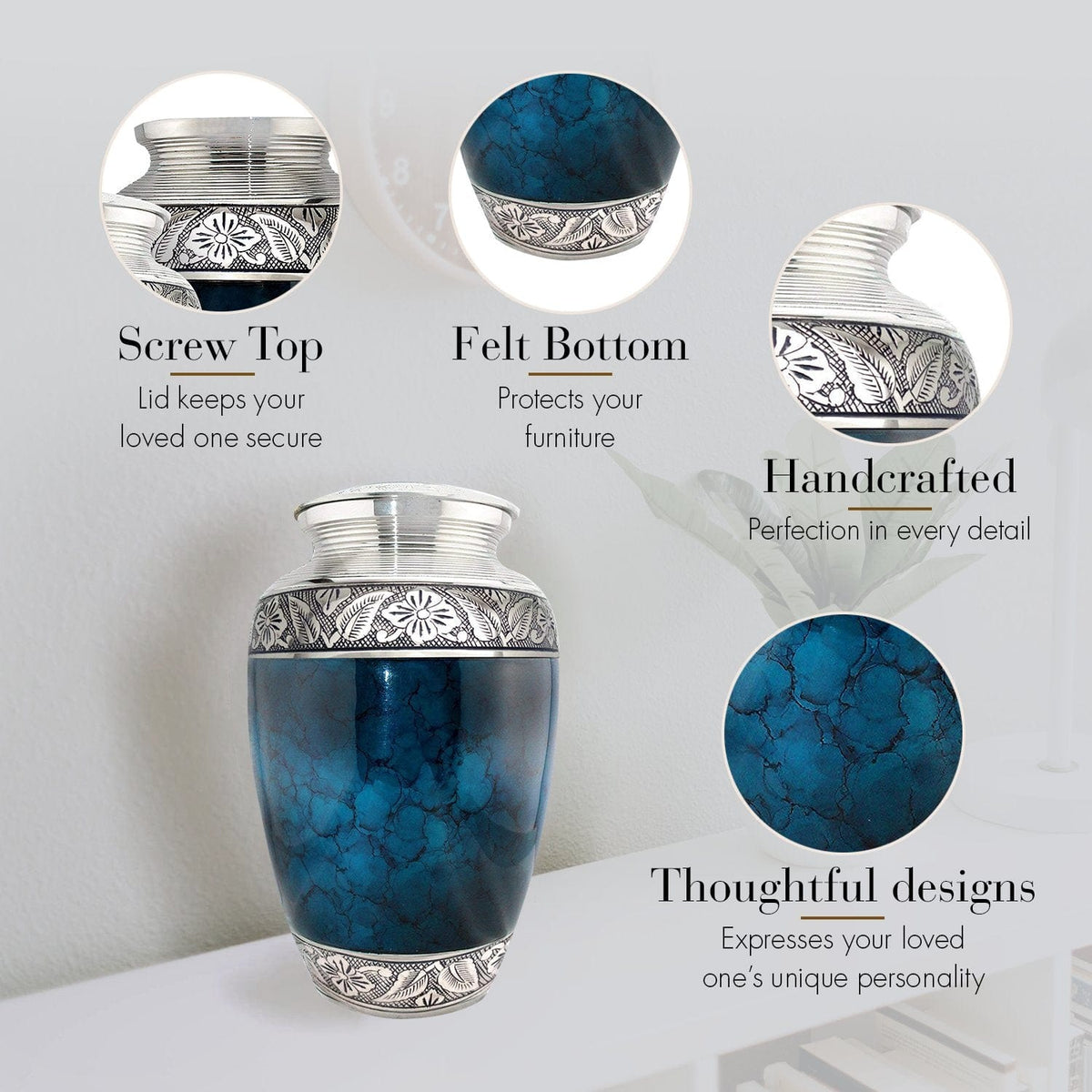 Commemorative Cremation Urns Moonstone Blue Cremation Urn